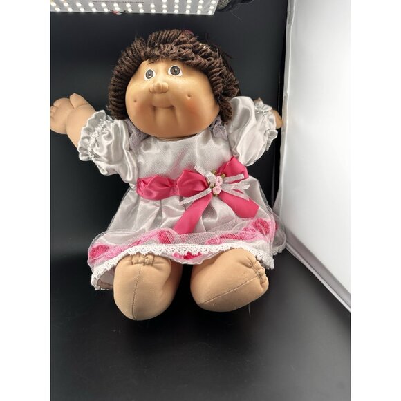 VTG Cabbage Patch Kids Silver Dress Pink Roses Bloomers 16” Doll Unbranded - Picture 11 of 11